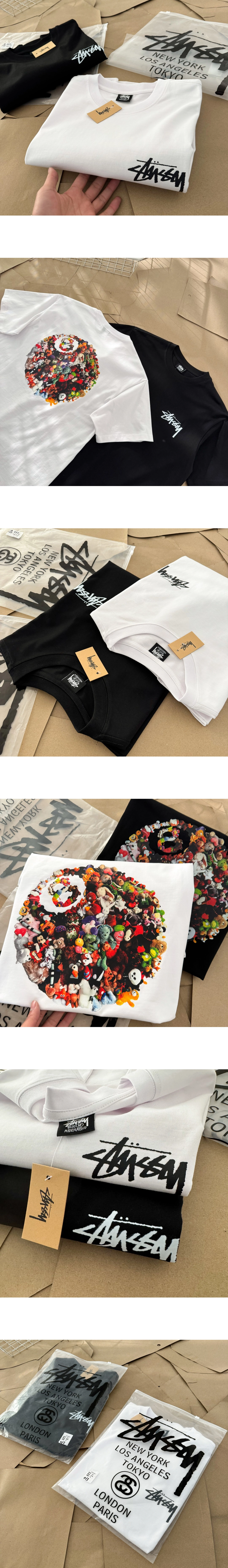 [STUSSY] 남성 스투시 플러시 프린트 코트 쇼트슬리브 티셔츠