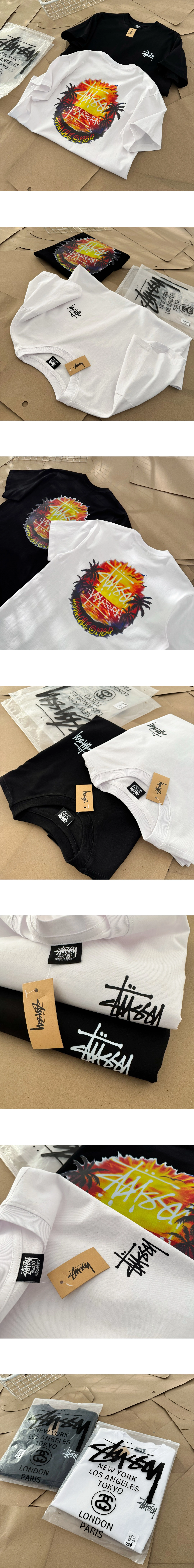 [STUSSY] 남성 스투시 선셋 프린트 쇼트슬리브 티셔츠