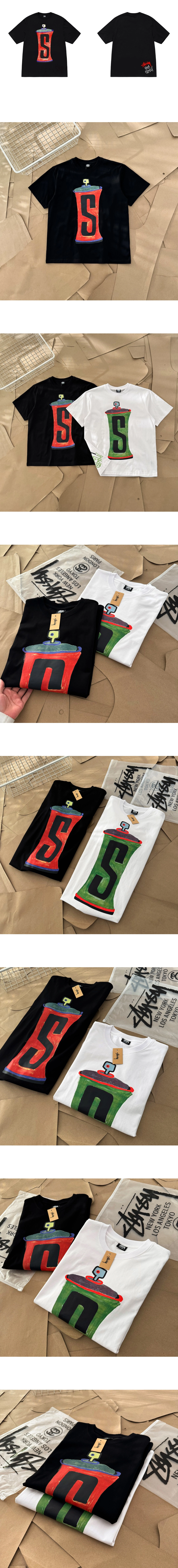 [STUSSY] 남성 스투시 스프레이 캔 프린트 티셔츠