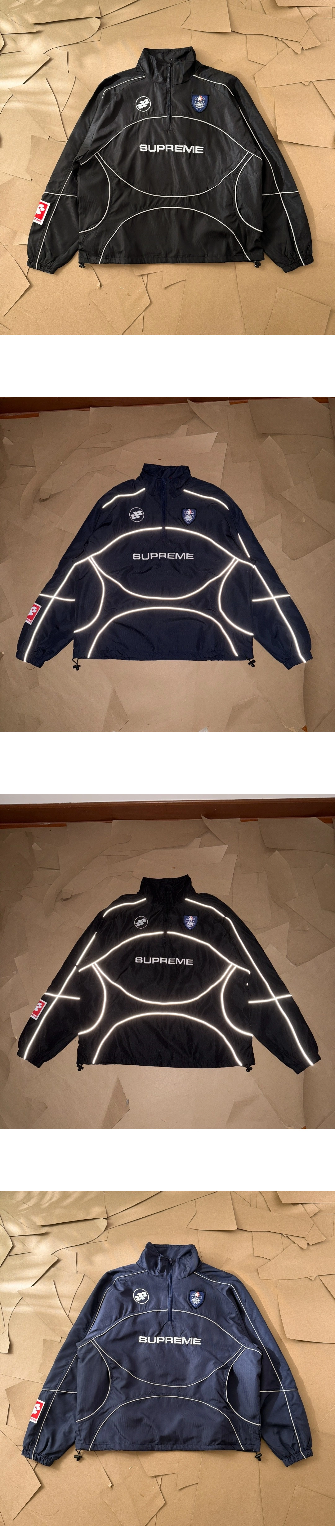 [Supreme] 남성 슈프림 리플렉티브 파이핑 풀오버 재킷
