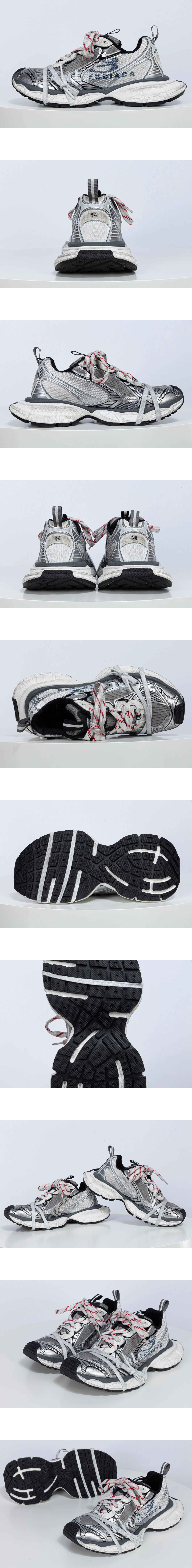 [BALENCIAGA] 발렌시아가 3XL 스플릿 로고 스니커즈 화이트/네이비/그레이 840090W3XSG9239 남녀공용 (XA)