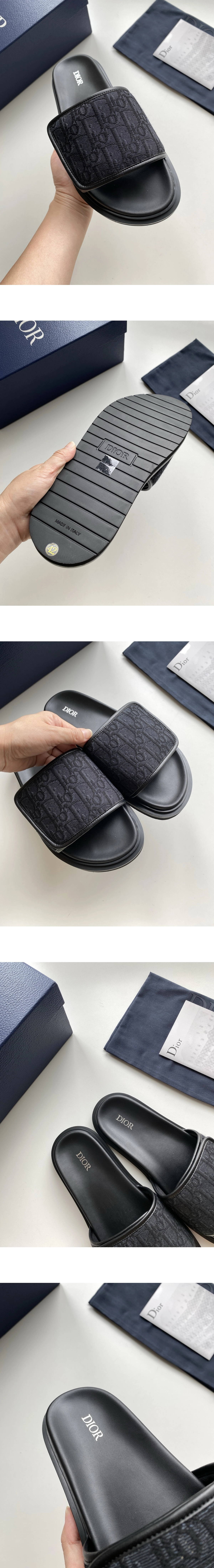 [DIOR] 디올 Aqua Oblique 자카드 샌들 블랙 3SA167ZSA_H969 남성용
