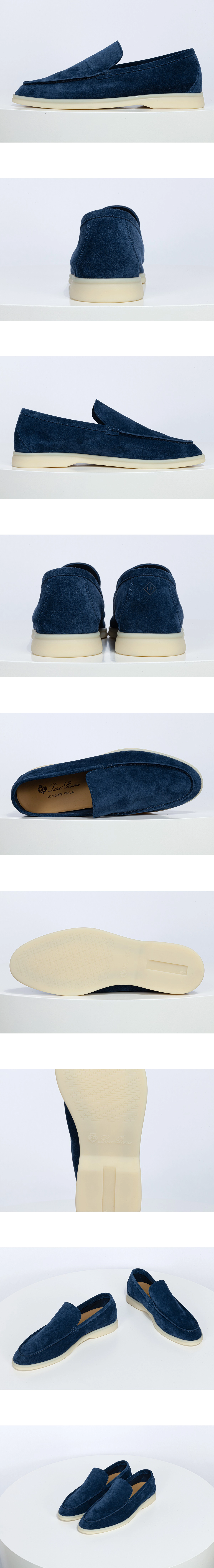 [Loro Piana] 로로피아나 썸머 워크 로퍼 블루 (W0UC) 남성용