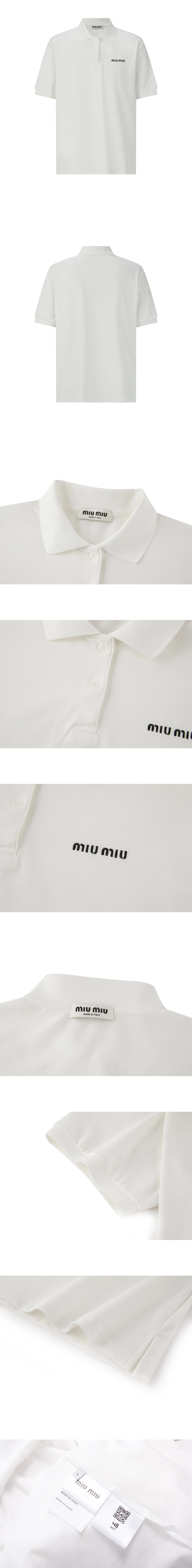 [MIU MIU] 남성 미우미우 로고 코튼 피케 폴로 셔츠