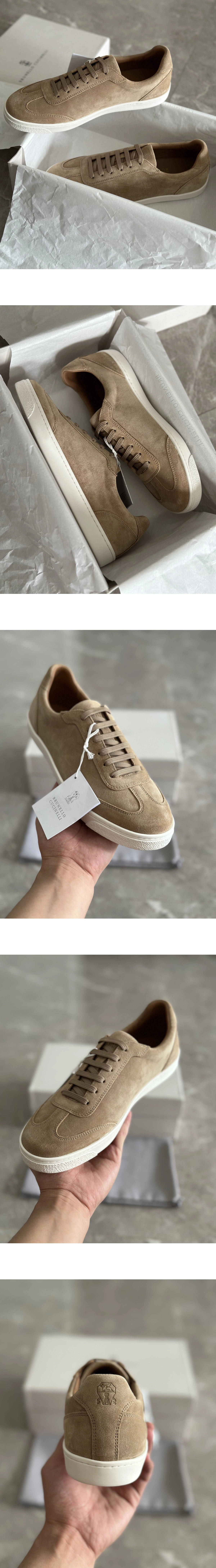[Brunello Cucinelli] 브루넬로쿠치넬리 스웨이드 로우탑 스니커즈 베이지브라운 남성용