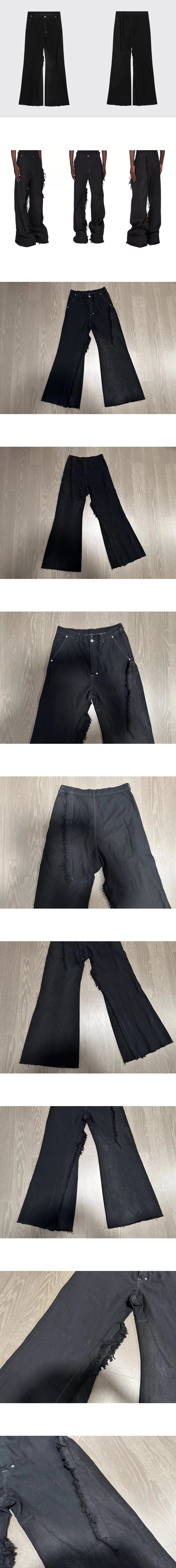 [RICK OWENS] 남성 릭오웬스 디컨스트럭티드 로우엣지 플레어드 진
