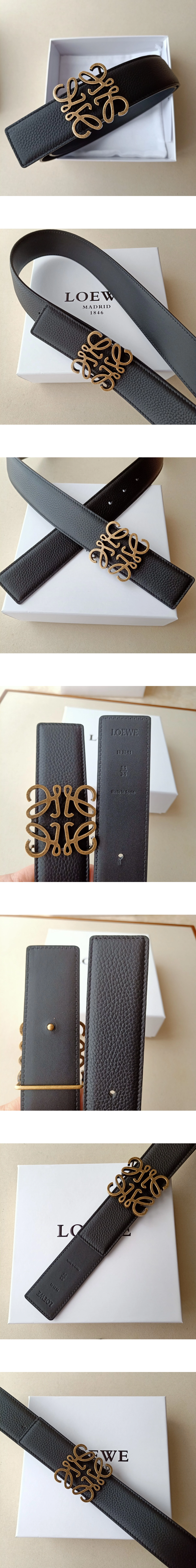 [LOEWE] 로에베 아나그램 로고 버클 캘프 레더 벨트 40mm