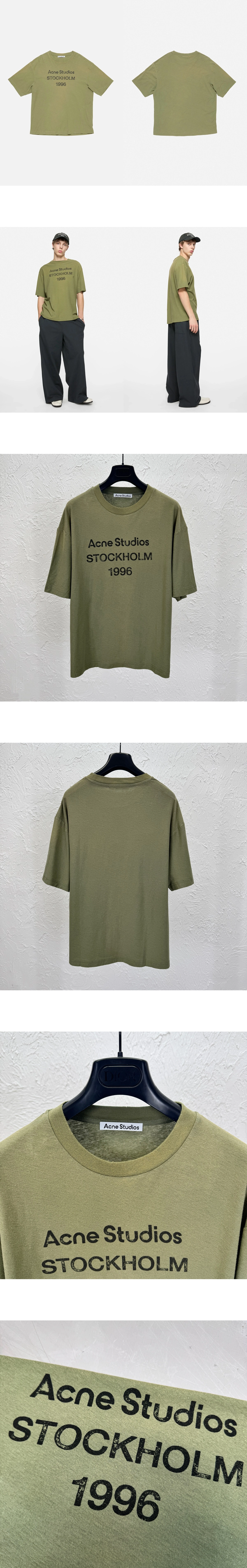 [ACNE STUDIOS] 남성 아크네스튜디오 1996 로고 스프레이 코튼 쇼슬리브 티셔츠