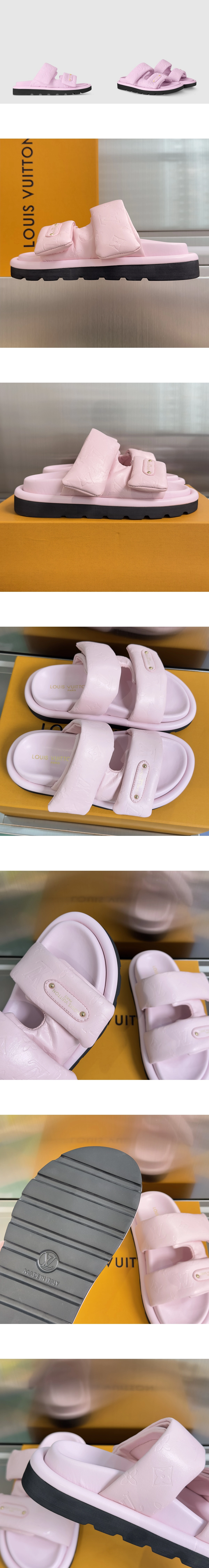 [LOUIS VUITTON] 루이비통 풀 필로우 컴포트 뮬 핑크 1AJN70 남녀공용