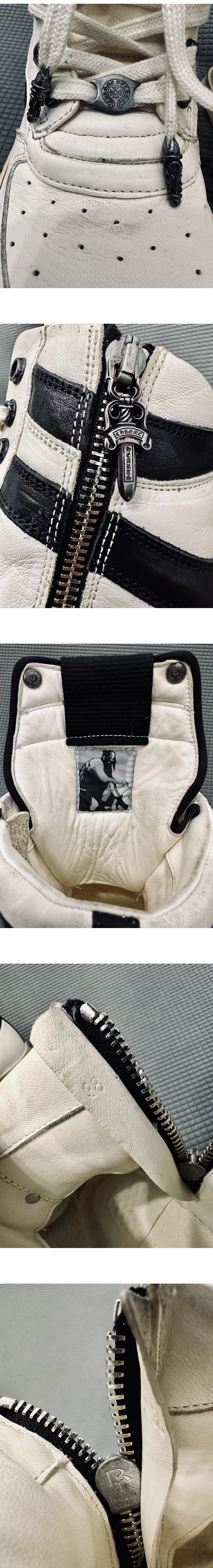 [RICK OWENS] 릭 오웬스 x 크롬하츠 BS 플레어참 실버 메탈 하이탑 스니커즈 남녀공용