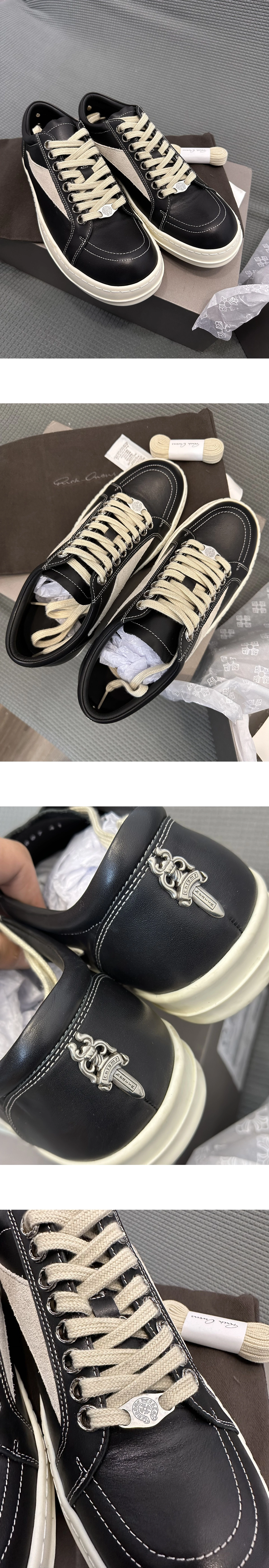 [RICK OWENS] 릭 오웬스 x 크롬하츠 STROBE 스트로브 엠벨리쉬 스니커즈 남녀공용