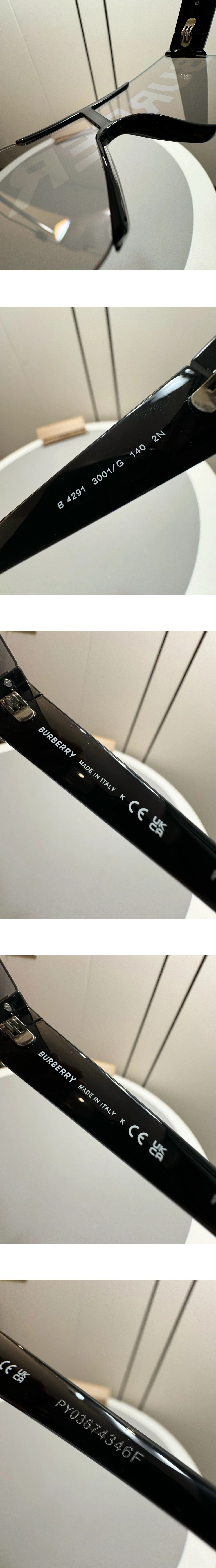 [BURBERRY] 버버리 로고 프린트 쉴드 선글라스