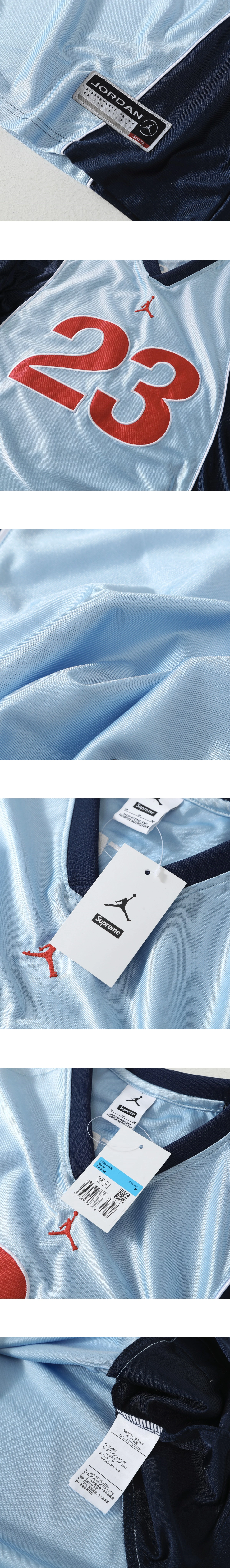[Supreme] 남성 슈프림 x 조던 웜 업 저지 쇼트슬리브 티셔츠