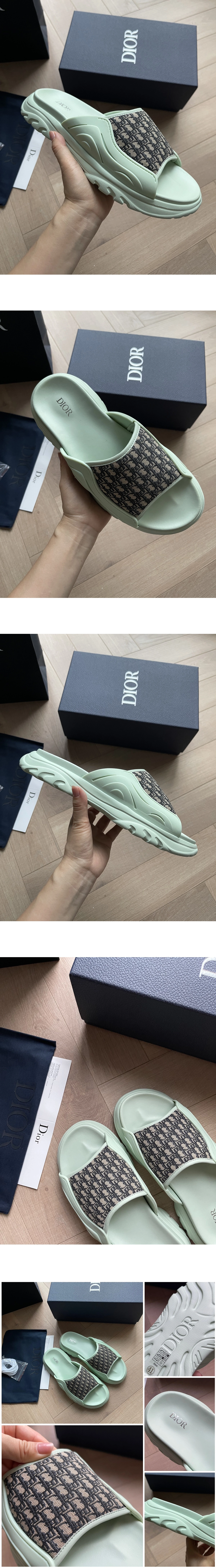 [DIOR] 디올 H-Town 슬라이드 샌들 라이트그린 3SA132ZYF_H614 남성용