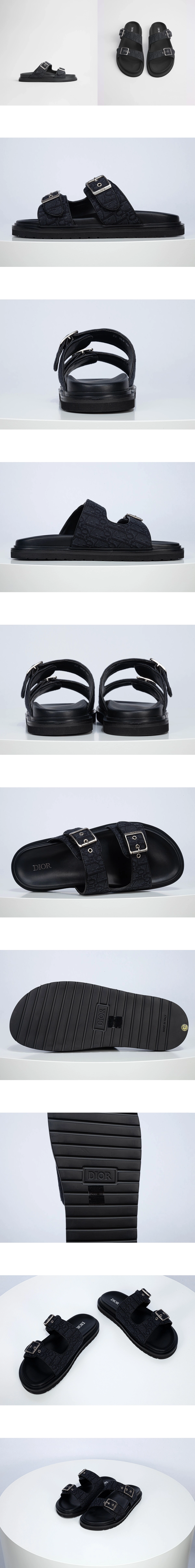 [DIOR] 디올 Aqua 샌들 Oblique 자카드 블랙 3SA135ZSA_H969 남성용