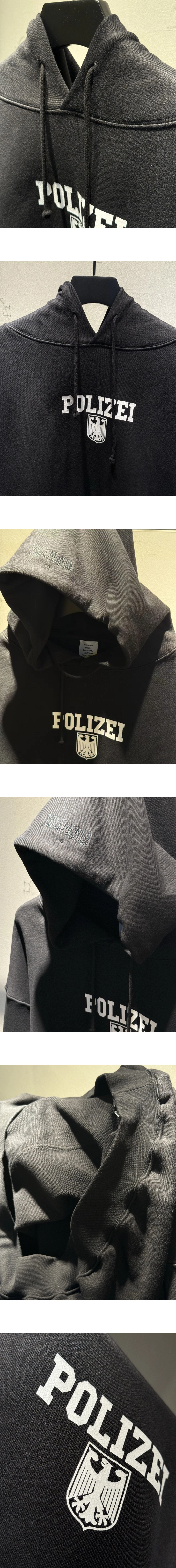 [VETEMENTS] 남성 베트멍 폴리츠 오버사이즈 후디 블랙