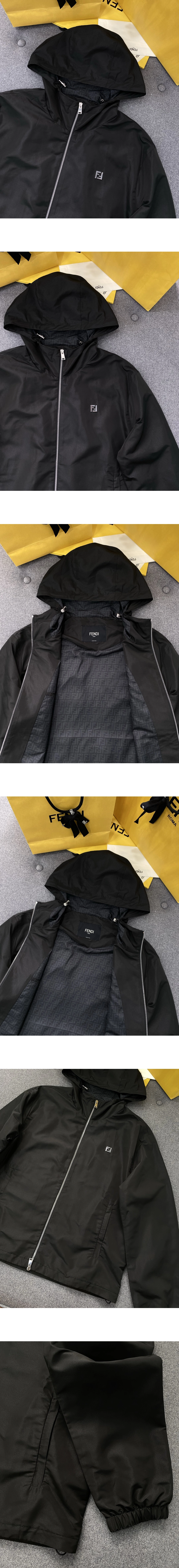 [FENDI] 남성 펜디 FF 로고 후드 봄버 재킷