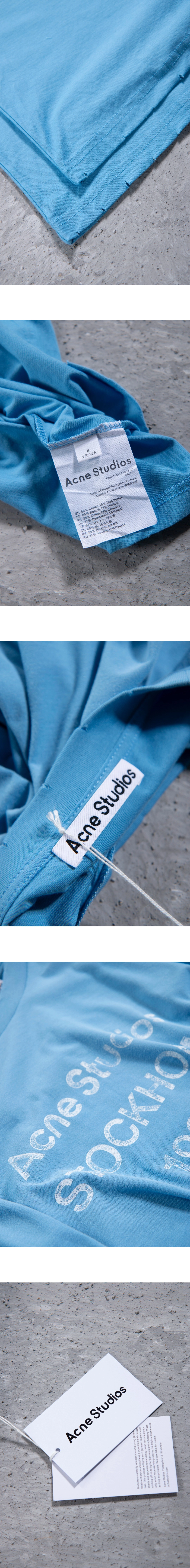 [ACNE STUDIOS] 남성 아크네스튜디오 스프레이 1996 로고 티셔츠 콘플라워 블루