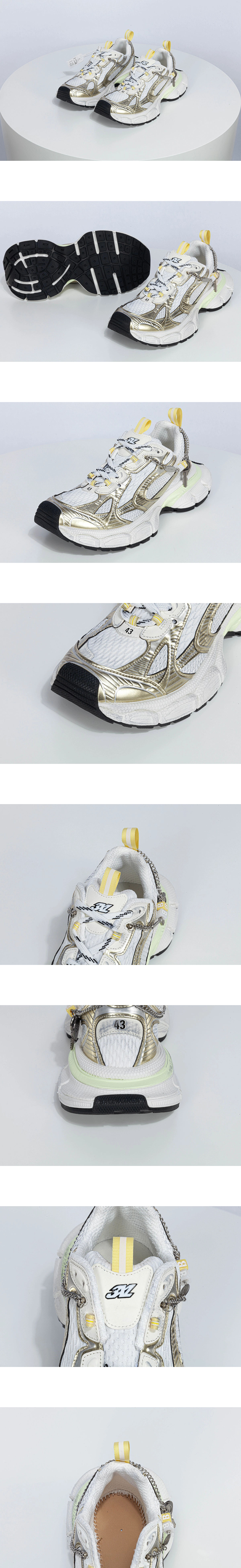 [BALENCIAGA] 발렌시아가 3XL 참 스니커즈 화이트옐로우 734734W3XCN9711 남녀공용 (VG)