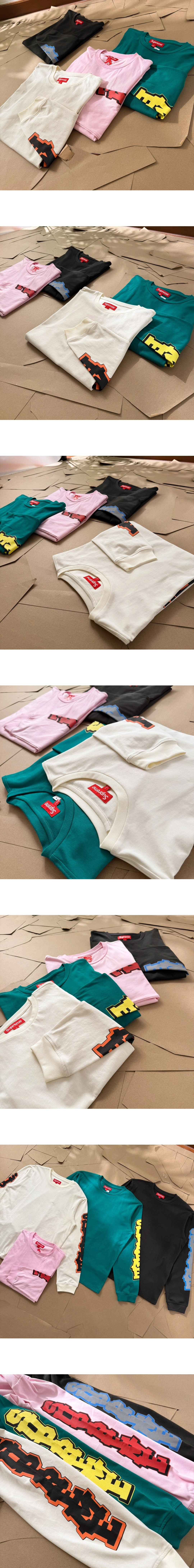 [Supreme] 남성 슈프림 크랙 슬리브 롱슬리브 스웨트셔츠
