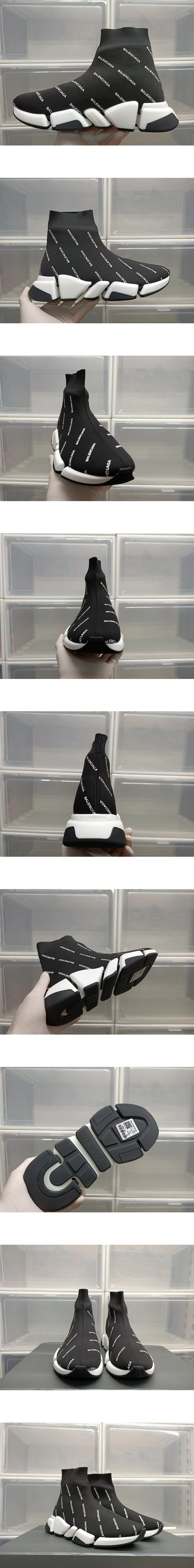 [BALENCIAGA] 발렌시아가 스피드 2.0 모노컬러 리사이클드 니트 스니커즈 모노그램 617196W2DBF1015 남녀공용