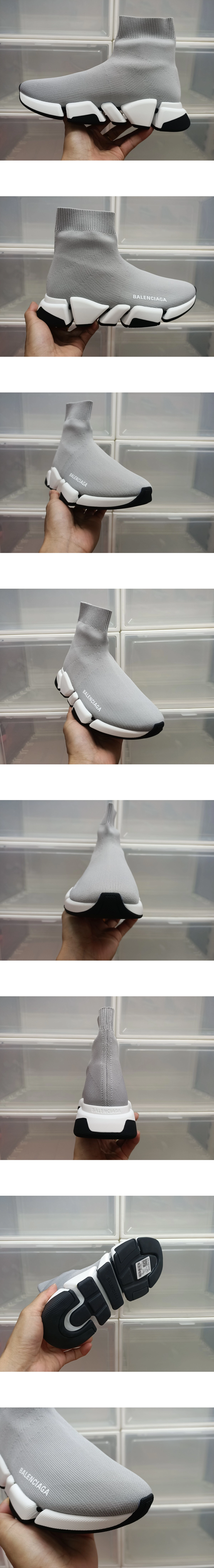 [BALENCIAGA] 발렌시아가 스피드 2.0 모노컬러 리사이클드 니트 스니커즈 그레이 636833W2DE18191 남녀공용