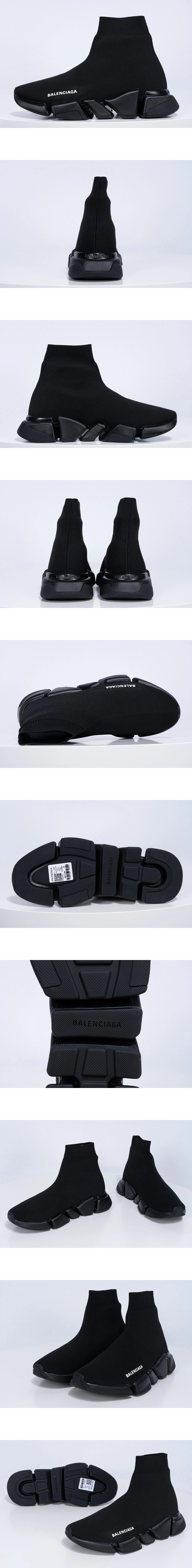[BALENCIAGA] 발렌시아가 스피드 2.0 모노컬러 리사이클드 니트 스니커즈 블랙 617239W17011013 남녀공용