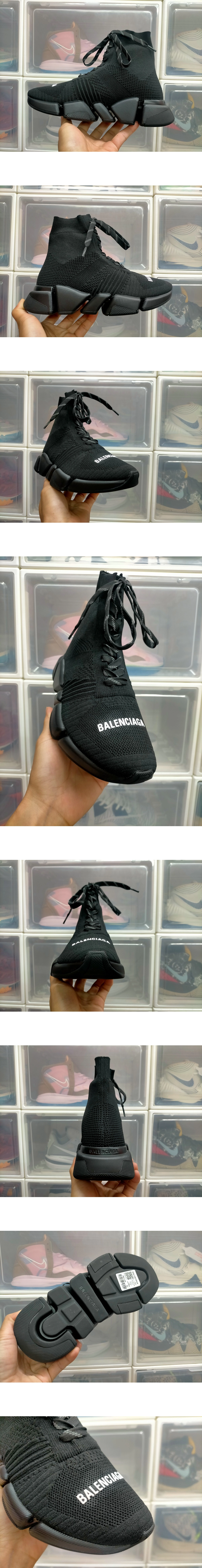 [BALENCIAGA] 발렌시아가 스피드 2.0 레이스업 리사이클드 니트 스니커즈 블랙 629617W2DB11013 남녀공용