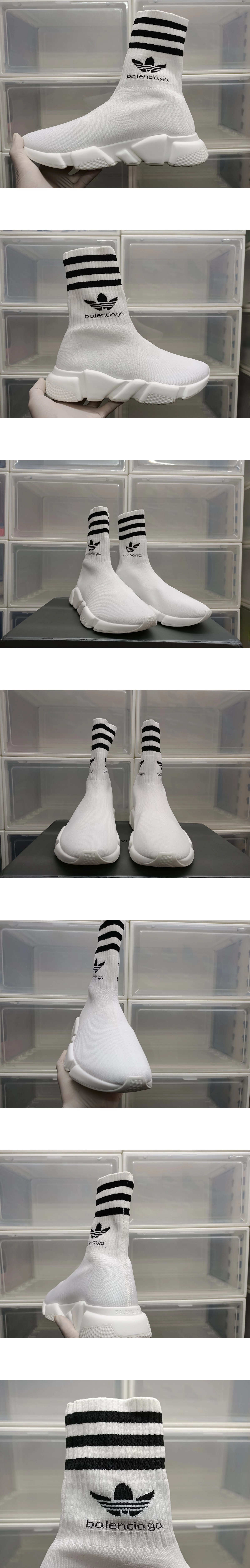 [BALENCIAGA] 발렌시아가 × 아디다스 스피드 트레이너 스니커즈 화이트 717591WBDV11090 남녀공용