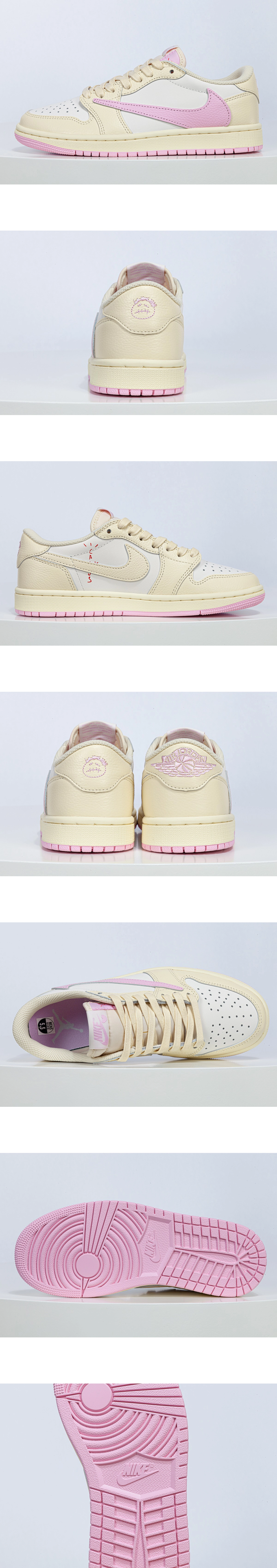 [AIR JORDAN] 에어조던 1 x 트래비스 스캇 레트로 로우 OG SP 모슬린 샤이 핑크 IQ7604-100 남녀공용 (LW)