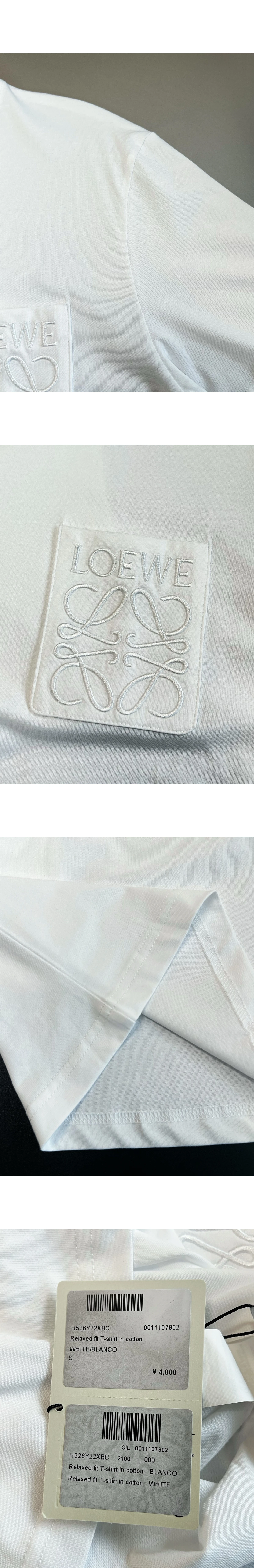 [LOEWE] 남성 로에베 릴렉스 핏 아나그램 자수 포켓 코튼 티셔츠