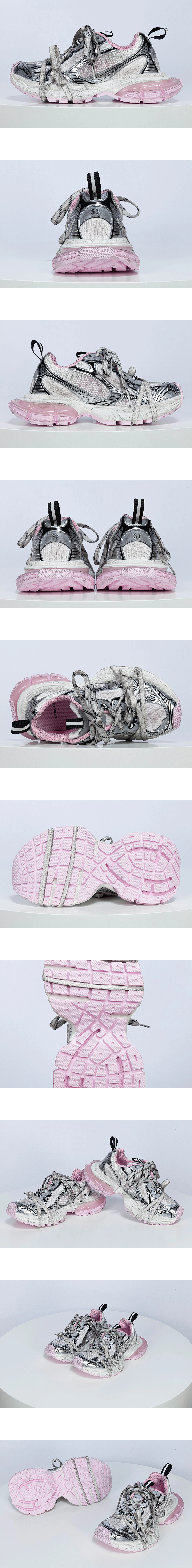 [BALENCIAGA] 발렌시아가 3xl 젤 클리어솔 스니커즈 화이트/핑크/블랙 734731W3XGC9510 여성용(AB)