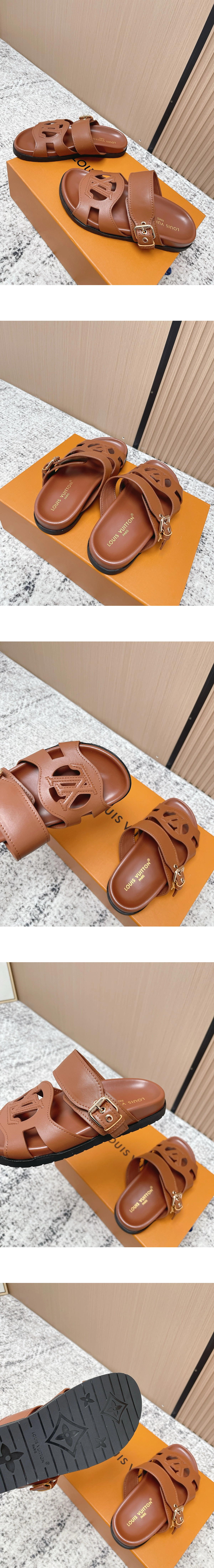 [LOUIS VUITTON] 루이비통 이솔라 컴포트 뮬 코냑 브라운 1AJOPA