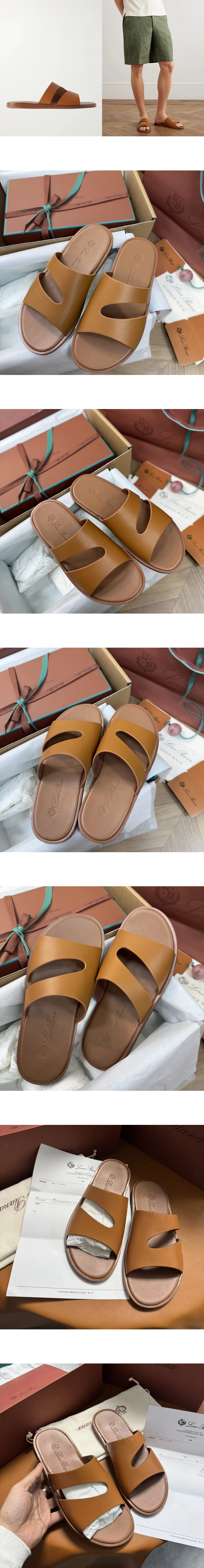 [Loro Piana] 로로피아나 필라 플레인 워크 샌들 브라운