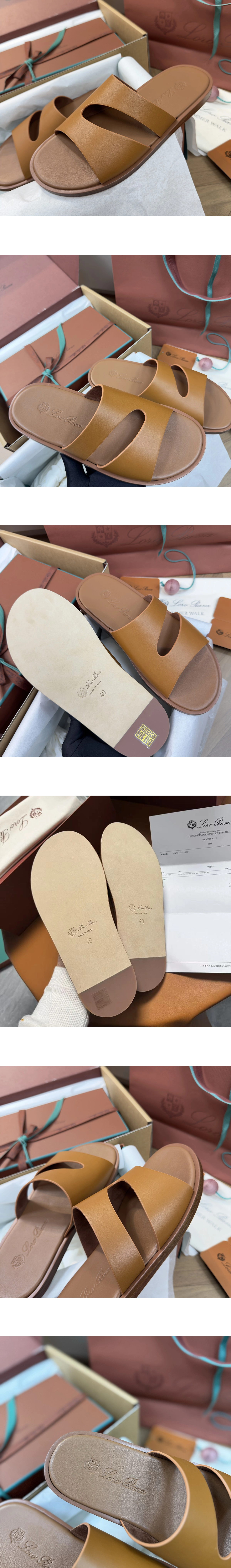 [Loro Piana] 로로피아나 필라 플레인 워크 샌들 브라운 