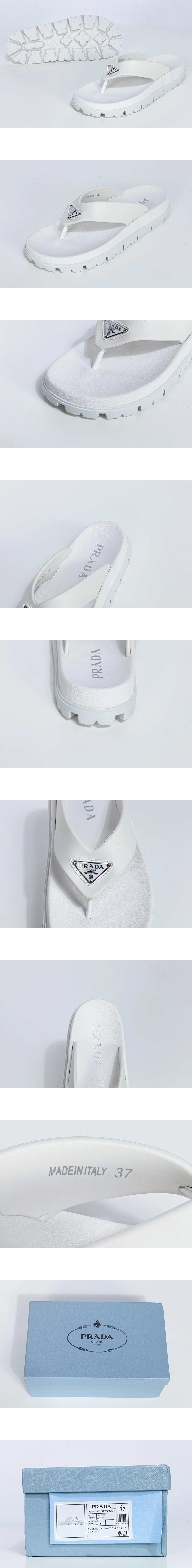 [PRADA] 프라다 러버 통 샌들 화이트 1Y420N-3LKK-F0009
