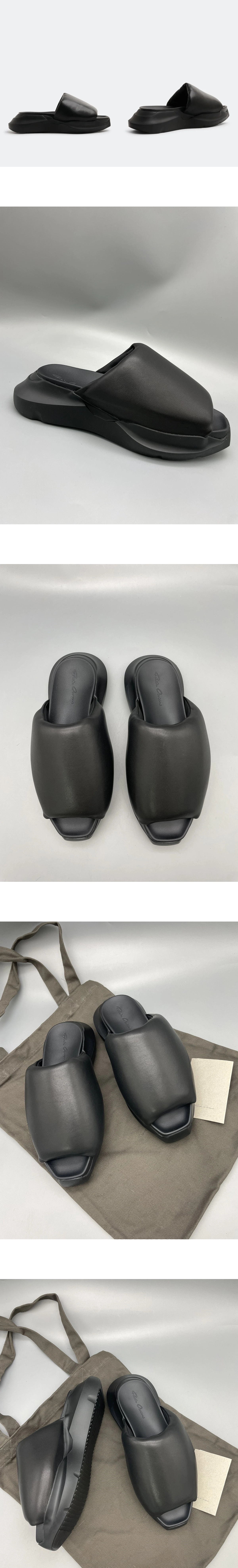 [RICK OWENS] 릭오웬스 EDFU 게스 퍼퍼 슬라이드 블랙RU02B2819LLP-99