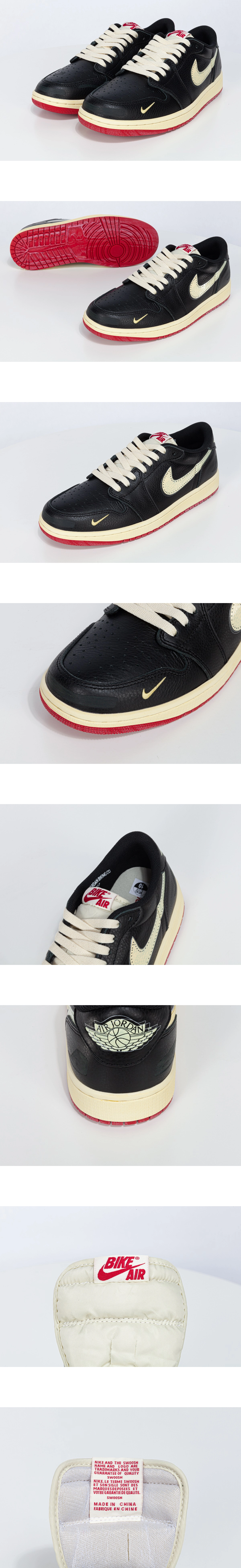[AIR JORDAN] 에어조던 1x 나이젤 실베스터 레트로 로우 OG 블랙 IB8958-001 남성용(X）
