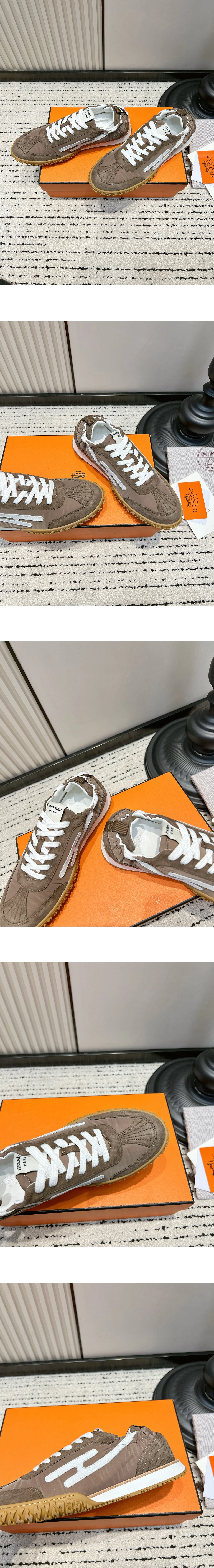 [Hermes] 에르메스Jet 스니커즈 나파 스웨이드 브라운 H261807ZHX3 남녀공용