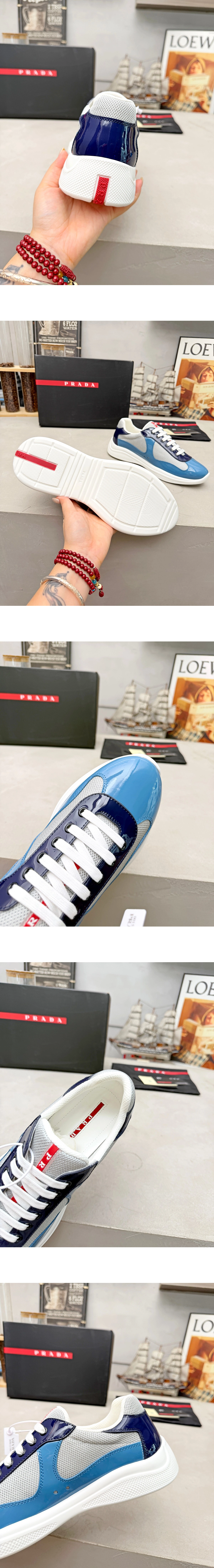 [PRADA] 프라다 아메리카 컵 페이턴트 테크 콤비 스니커즈 블루 4E3400_93W_F05MJ_F_G000 남녀공용