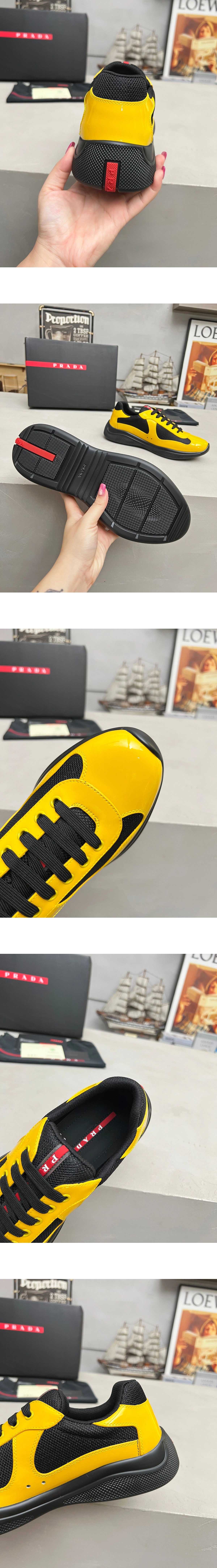 [PRADA] 프라다 아메리카 컵 페이턴트 테크 콤비 스니커즈 옐로우 4E3400_ASZ_FOS3C 남녀공용