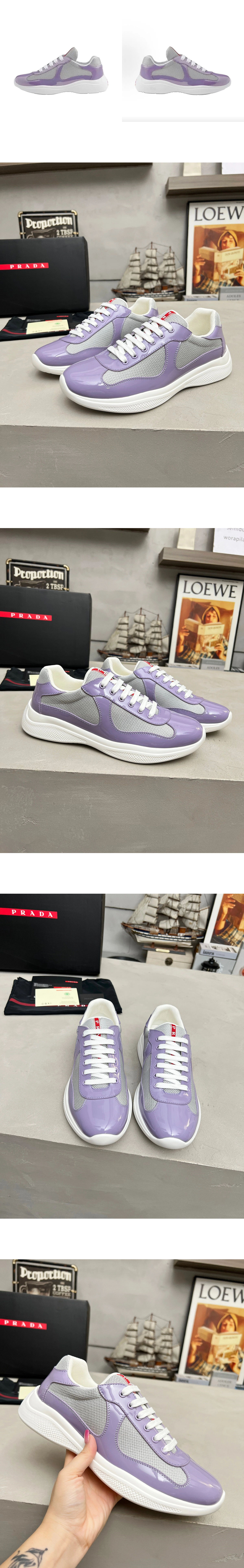[PRADA] 프라다 아메리카 컵 페이턴트 테크 콤비 스니커즈 라일락3E6420_ASZ_F0014_F_B025남녀공용