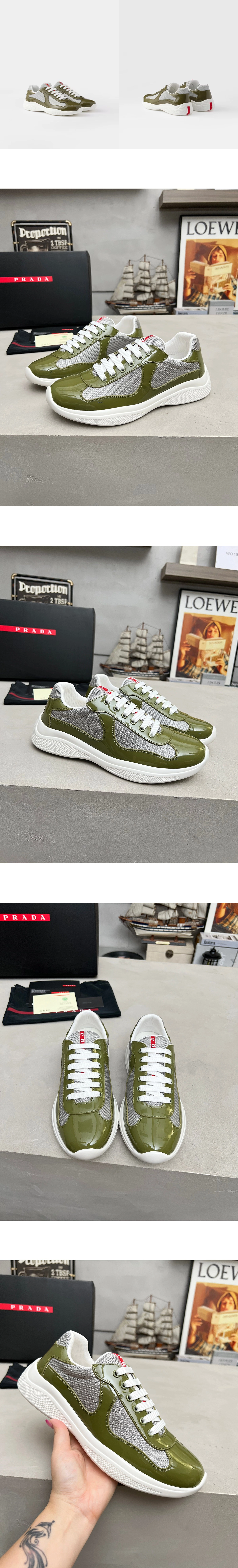 [PRADA] 프라다로든 아메리카 컵 페이턴트 테크 콤비 스니커즈 그린 4E3400_ASZ_F04B4_F_G000 남녀공용