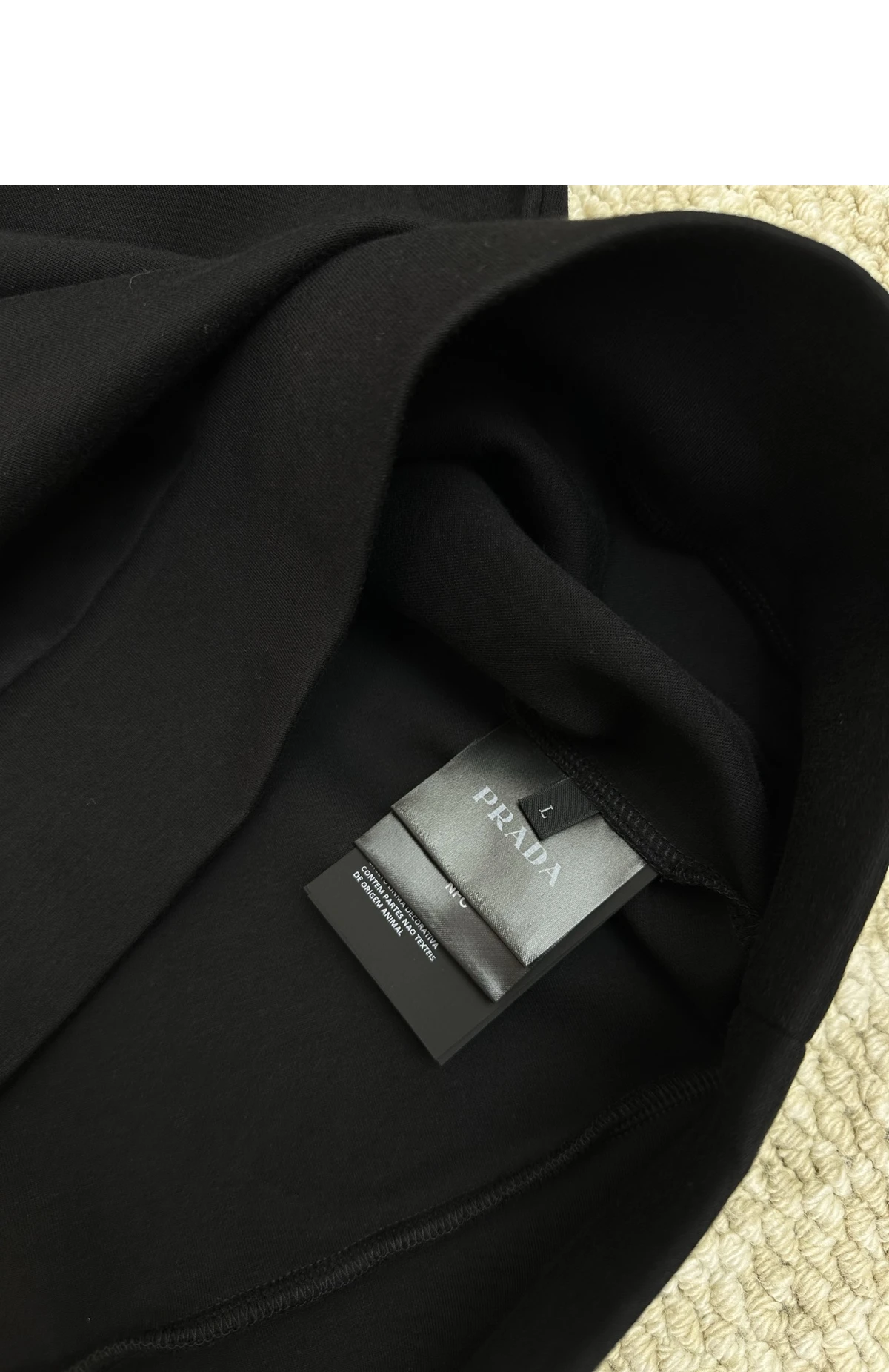 [PRADA] 남성 프라다 코튼 플리스 및 리나일론 스웨트셔츠 블랙