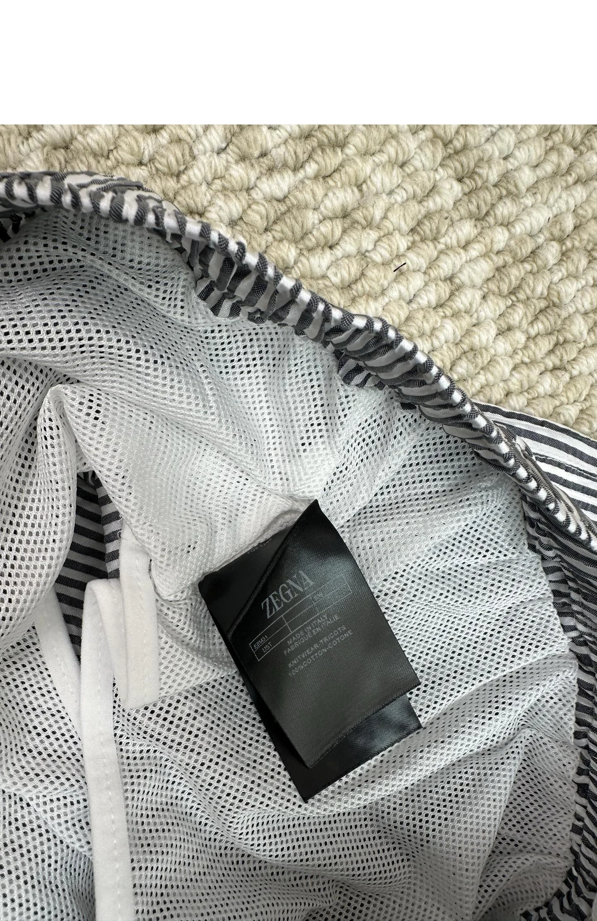 [ZEGNA] 남성 제냐 스트라이프 스윔 쇼츠