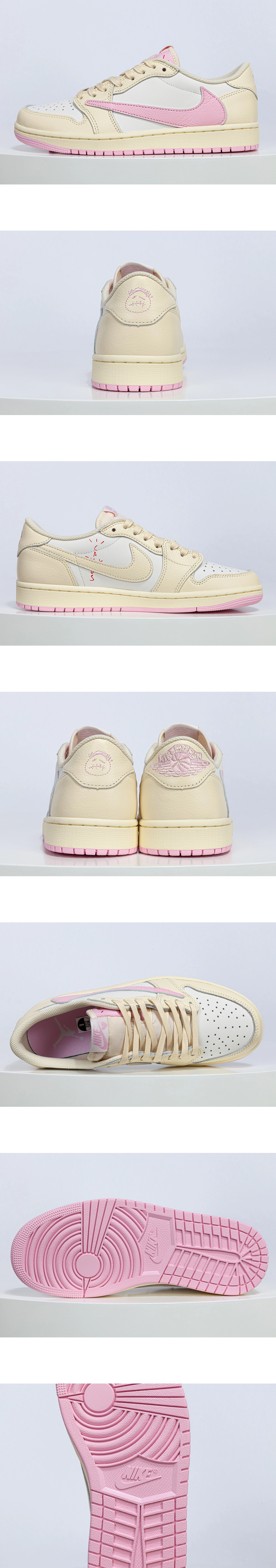 [AIR JORDAN] 에어조던 1 x 트래비스 스캇 레트로 로우 OG SP 모슬린 샤이 핑크 IQ7604-100 남녀공용 (LJR)