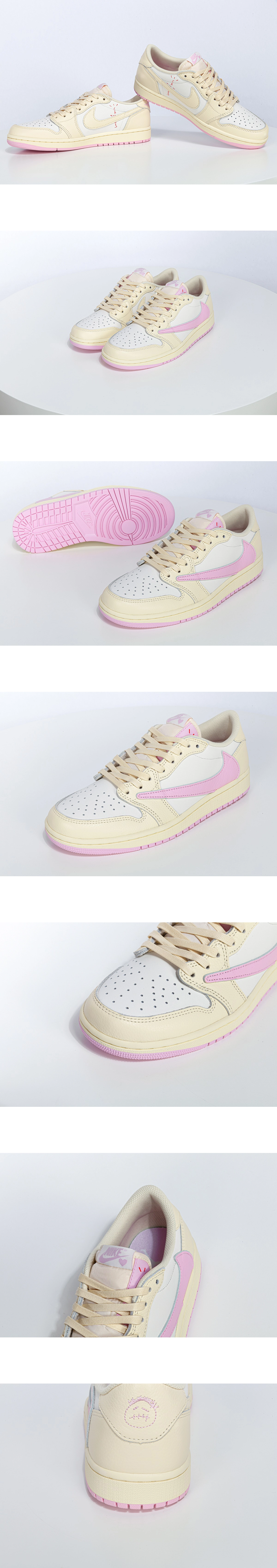 [AIR JORDAN] 에어조던 1 x 트래비스 스캇 레트로 로우 OG SP 모슬린 샤이 핑크 IQ7604-100 남녀공용 (LJR)