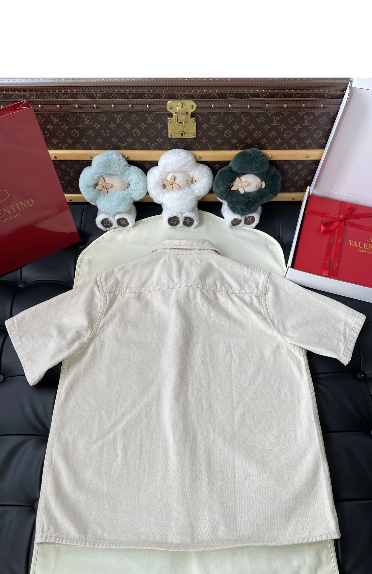 [VALENTINO] 발렌티노 브이골드 데님 볼링 셔츠 아이보리