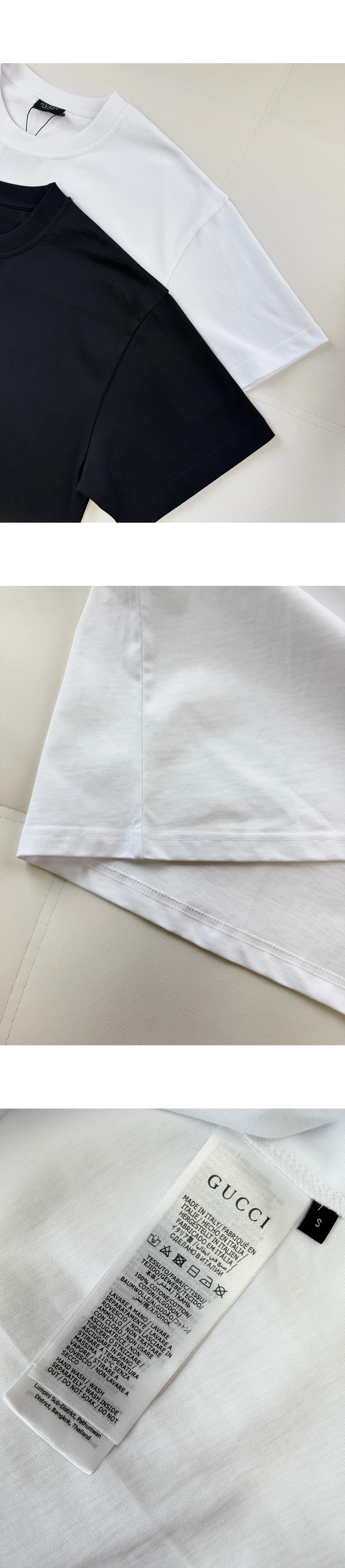 [GUCCI] 구찌 데보레 디테일 코튼 저지 티셔츠 다크 그레이