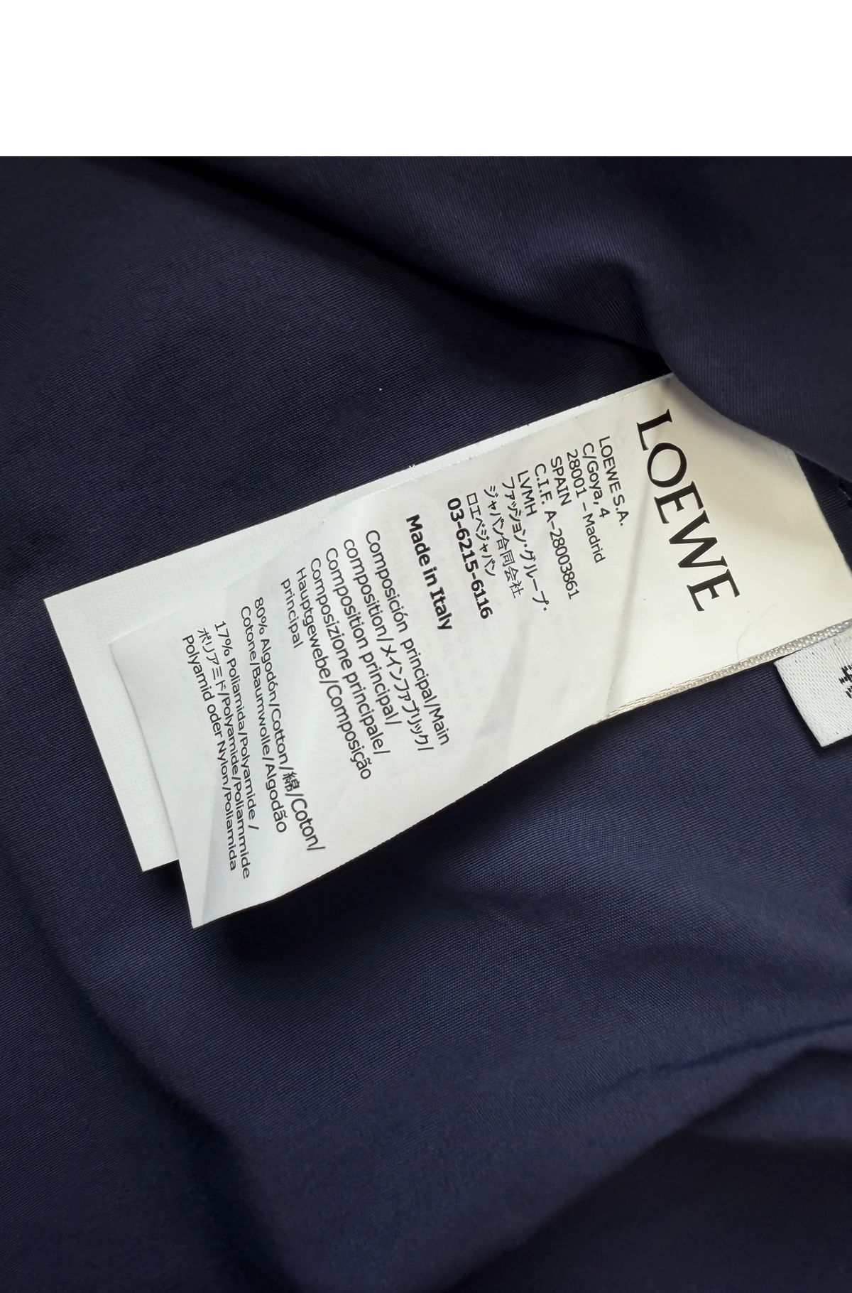 [LOEWE] 로에베 애너그램 포켓 자수 클래식 칼라 셔츠 네이비 블루